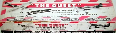 Berkeley TWO QUEST PLANS + CONSTRUCTION ARTICLE of UC TEAM RACER Model Airplane  - Image 1 of 4