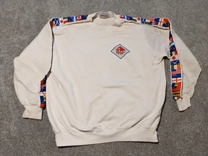Vintage Rugby Sweater Mens Large World Cup Finals Cotton Oxford 1980s Sweatshirt - Picture 1 of 10
