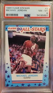1989 Fleer Sticker #3 Michael Jordan PSA 8 - Picture 1 of 3