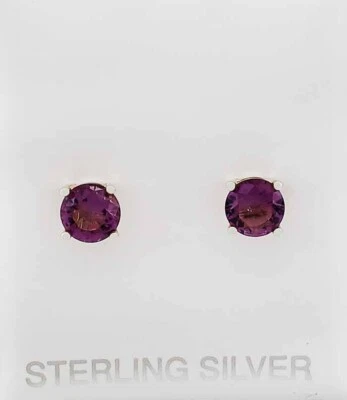 PENDIENTES DE AMATISTA GENUINOS DE 2,10 quilates plata de ley .925 - Nuevos con etiqueta Foto 1 de 3