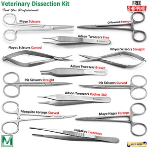 Minor Surgery Kit Surgical Dissection Tools Veterinary Dissecting Instruments CE - Picture 1 of 14