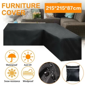 Heavy Duty Outdoor Furniture Cover Rattan Corner Sofa L-Shape Waterproof Garden - Picture 1 of 11