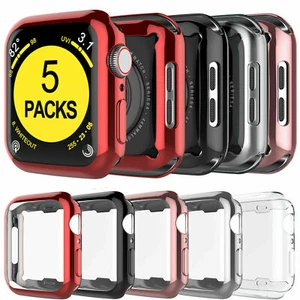 5-Pack For Apple Watch 9 8 7 6 5 4 3 2 SE Screen Protector Case 41/45mm Cover - Picture 1 of 22