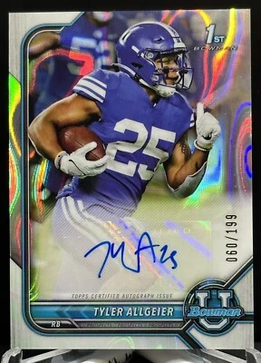 Tyler Allgeier LAVA AUTO/199 BOWMAN CHROME 1ST  #BCPA-TA  FALCONS - Image 1 of 2