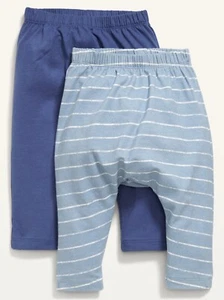 Old Navy Baby Unisex 2-Pack Leggings Pants Blue Stripe Size 0-3 or 3-6 Months - Picture 1 of 1