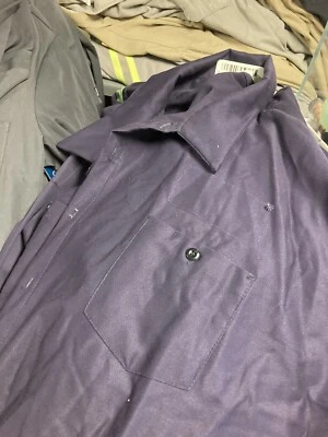 Camisa de trabajo de manga larga de algodón. Reed 10X-L-X37 azul marino Foto 1 de 4