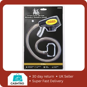 AC Pro R-134A Car Air Con Refrigerant Refill Trigger Hose & Gauge - Reusable - Picture 1 of 3