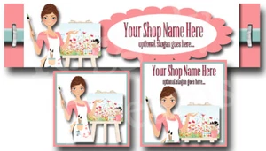 Ebay Shop Werbetafel Banner Design & passendes Logo - brünett - Künstler - Maler - Bild 1 von 1