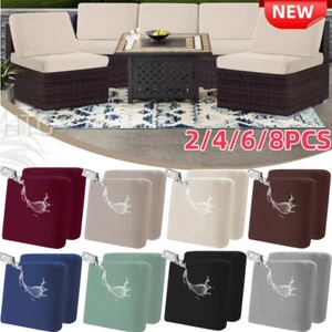 2-6PCS Waterproof Patio Stretch Sofa Cushion Covers Outdoor Chair Cushion Covers - Picture 1 of 88