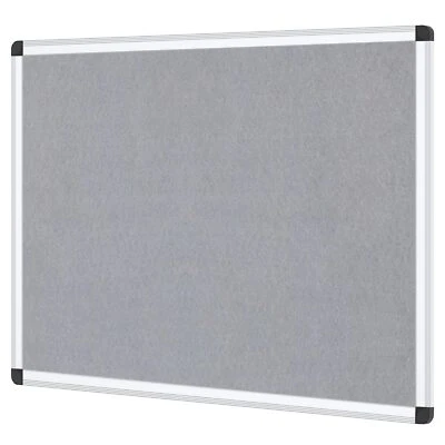 VIZ-PRO Notice Board Felt Grey, Silver Aluminium Frame, 120 X 90 cm - Image 1 of 4