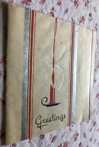 Tarjeta de felicitación de Navidad Art Deco de colección vela ardiente silueta de mujer bonita - Imagen 1 de 4