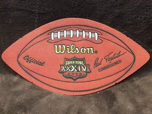 St Louis Rams SUPER BOWL XXXIV WILSON LEATHER FOOTBALL SHAPED DISPLAY PIECE - Picture 1 of 9