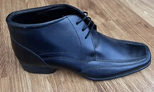 IKON .. Men's Black Leather 'Cole' Boot Shoe Sz UK 7 Eu 41 - Picture 1 of 6