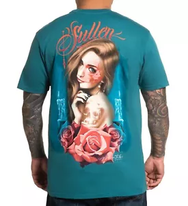 SULLEN CLOTHING EVE TATTOO GIRL ART BLUE PREMIUM T-SHIRT - Picture 1 of 3