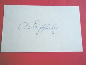 Al Epperly - Autographed 3" X 5" Index Card - Chicago Cubs - pitcher