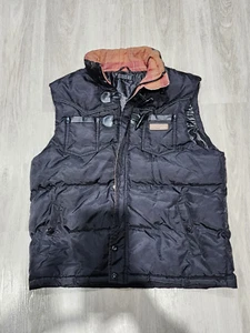 COOGI Mens Insulated Puffer Vest Stand Up Polyester Full Zip Snap Black Size L - Picture 1 of 9