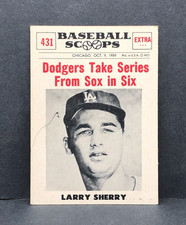 1961 Nu-Card Baseball Scoops DODGERS TAKE SERIES FROM SOX IN SIX Card No. 431