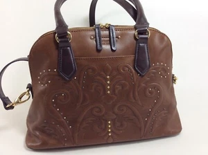 Tignanello Ethno Henkeltasche Schultertasche Leder vintage Look QVC - Bild 1 von 11