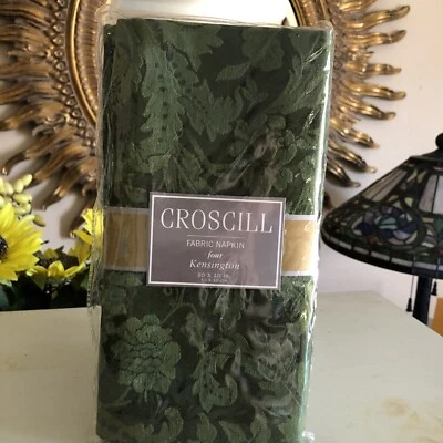 Jacquard Fabric Croscill Napkins (4) 20x20 New Beautiful Green - Image 1 of 3