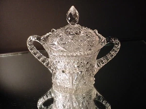 Scarce EAPG Wheat Sheaf Double Handled Cracker Jar w/lid Cambridge Glass C 1908 - Picture 1 of 1