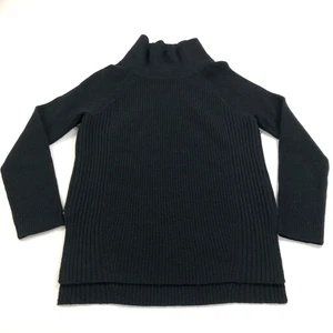 Vince XS Wool Cashmere Women's Side Zip Turtleneck Pullover Sweater Black - Picture 1 of 15