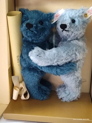 Steiff 1996 Edición Limitada Azul Forever Friends Set 1239 Con Certificado de Autenticidad Caja Original Foto 1 de 4