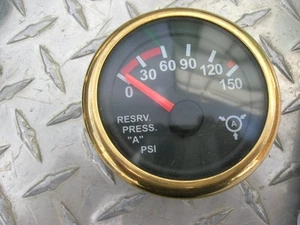 FREIGHTLINER  A22-63873-001 Gold Bezel, Air Reservoir A  GAUGE 0-150 psi - Bild 1 von 3