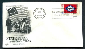 USA : Scott # 1657 State Flags - Arkansas - FDC - Artcraft Cachet - Picture 1 of 1