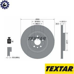 2x BRAKE DISC 92314305 FOR LAND ROVER RANGE/VELAR DISCOVERY/SPORT/VAN JAGUAR - Picture 1 of 6