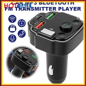 Voiture Compatible Bluetooth 5.0 Transmetteurs FM Lecteur de Musique MP3 Chargeurs USB Rapide - Photo 1/12