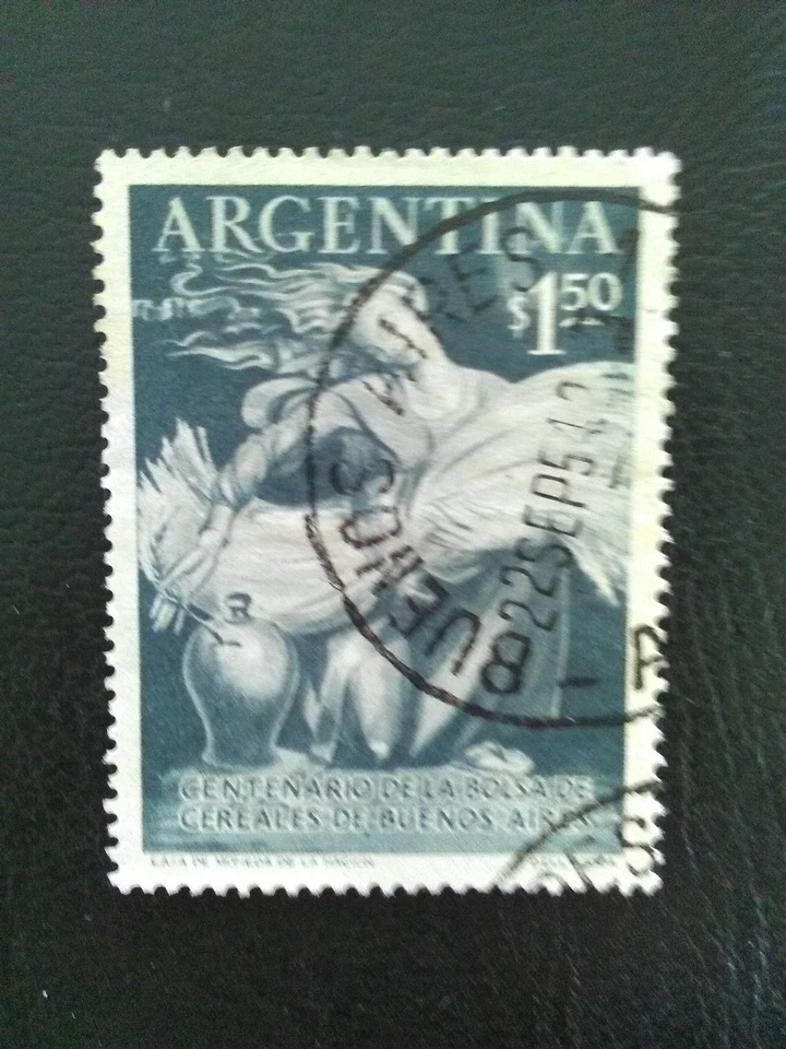 ARGENTINA USED STAMP 1954 PROSPERITY $1.50 BLUE  SG872  C. D. S. - Image 1 of 1