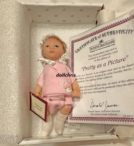 Pretty As A Picture 5" Vinyl Doll Ashton Drake Collectible Pink Outfit Open Eyes - Picture 1 of 5