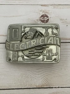 Hebillas de cinturón de electricista vintage hechas en Estados Unidos peltre - Imagen 1 de 6