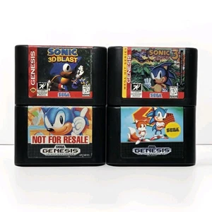 Sega Genesis Sonic the Hedgehog lotto di 4:1, 2, 3 & Sonic 3D BLAST - spedizione veloce - Foto 1 di 8