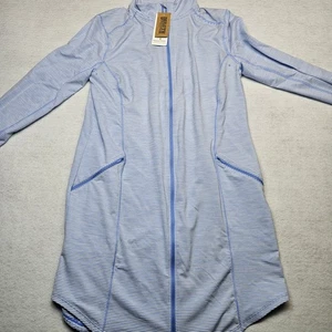 Duluth Trading Company Damen Medium Pier Genius Tunika mit durchgehendem Reißverschluss blau neu mit Etikett - Bild 1 von 10