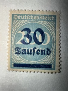 Germany 1923 30T on 200m Blue Fine Used SG 282 VF LH - Picture 1 of 2