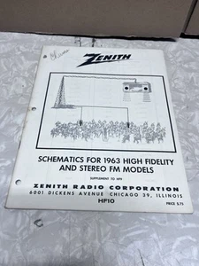 Zenith Radio Service Manual HF10 1963 High Fidelity und Stereo FM Modelle Buch - Bild 1 von 3