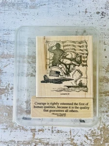 Stampin Up! Juego de estampillas montadas de 2 piezas Courage raras usadas - Imagen 1 de 7