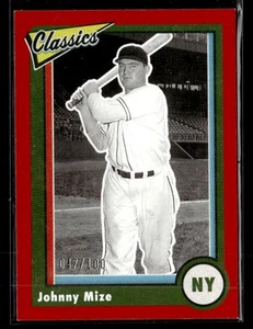 2023 Panini Chronicles #30 Johnny Mize Classics Rosso #/100 - Foto 1 di 2