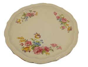 W.S. George Rainbow Series Floral Plate 10” Vintage China Dinner Plate - Picture 1 of 3