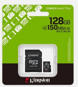 Kingston 128GB Micro SDXC Speicherkarte 150MB/s + SD Adapter Class 10 UHS-I - Bild 1 von 4