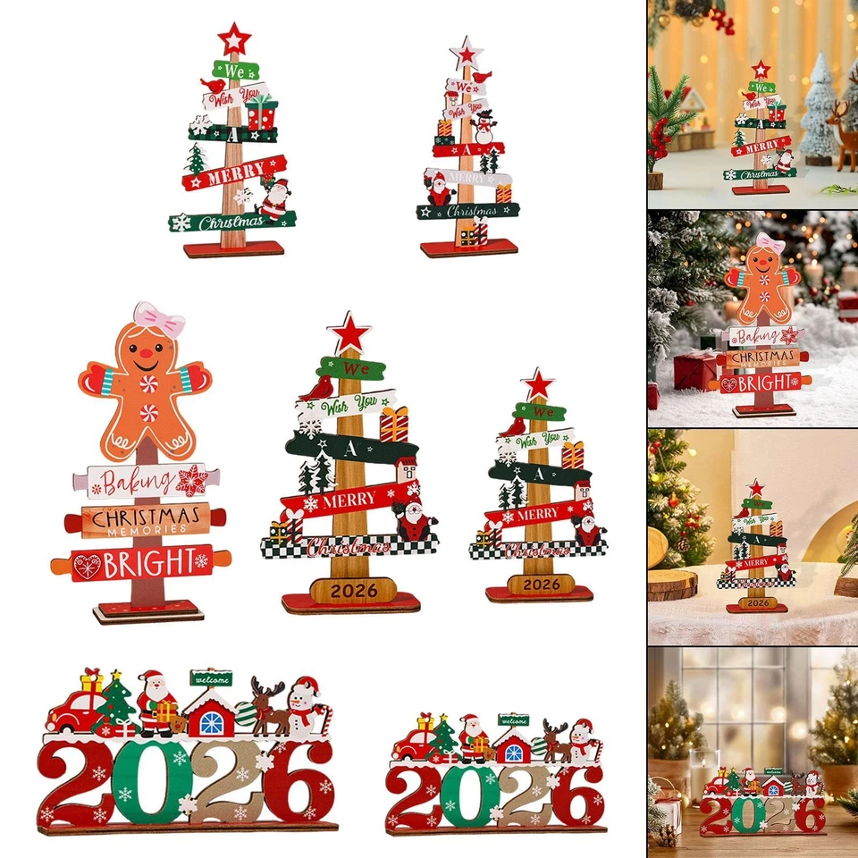 Wooden Christmas Tree Small Xmas Tree Christmas Party Decoration Desktop - Image 1 of 1