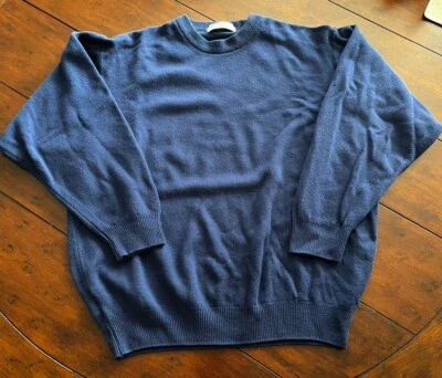 Suéter Pullover Azul Usado en Excelente Condición Marks & Spencer Para Hombres US XL UK 42 Lana de Cordero Pura Foto 1 de 4