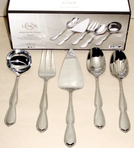 Lenox Tavish Hostess Serving 5 Piece Set 18/10 Stainless Utensils New - Picture 1 of 6
