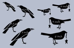 Stencils Lot Crows Primitive Assorted Sizes DIY Crafts Signs Pillows - Picture 1 of 3