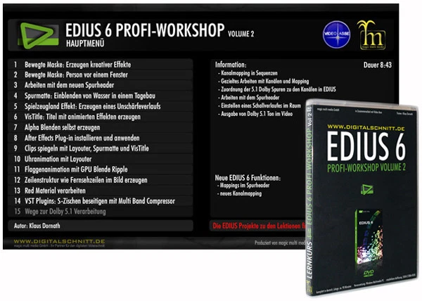 Grass Valley EDIUS 6 Profi Workshop DVD Volume 2 Lernkurs - Bild 1 von 1