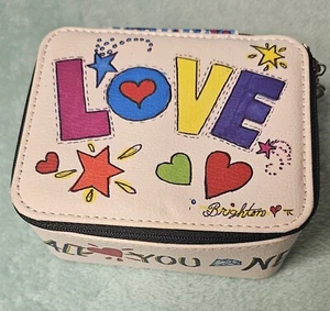 BRIGHTON MULTI-COLOR LOVE IS ALL YOU NEED JEWELRY CASE NWOT THE PERFECT SIZE!! - Picture 1 of 9