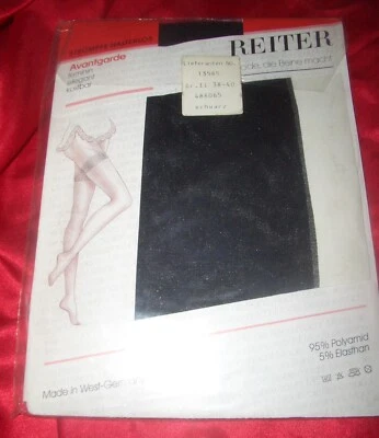 Vintage REITER halterlose Nylonstrümpfe Nylons Strümpfe Gr. II 38-40 schwarz OVP - Bild 1 von 2