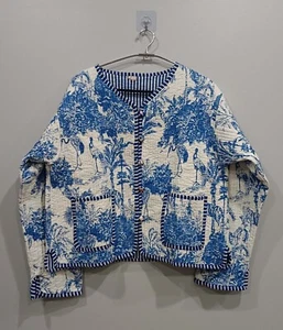 Indian Cotton Quilted Jacket, Lightweight & Warm Layering Piece for Every Season - Picture 1 of 9