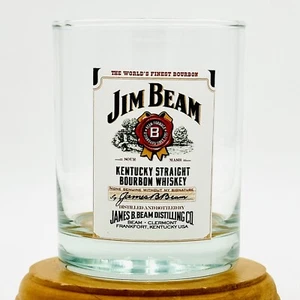 JIM BEAM The World's No. 1 Bourbon Round Rocks Glas White Label - Bild 1 von 5